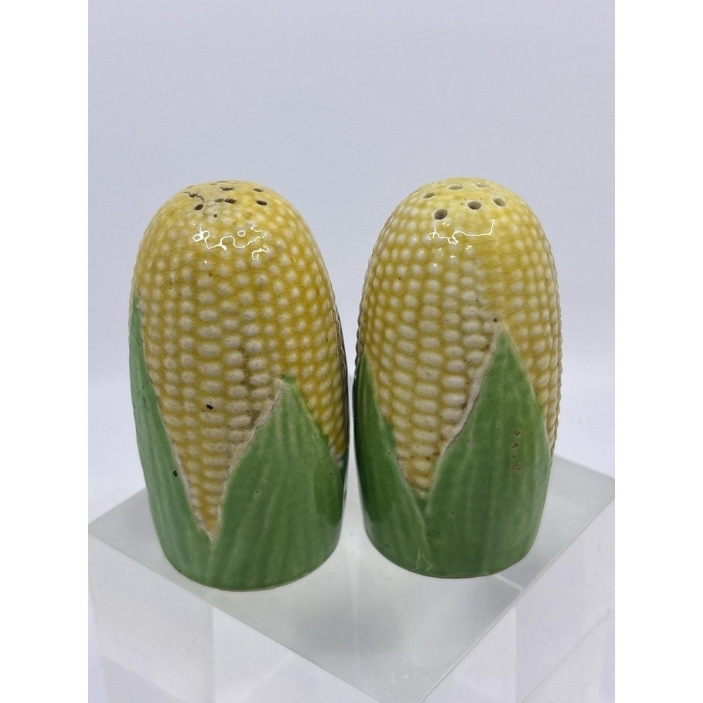 Vintage Ceramic Corn On The Cob Salt & Pepper Shakers Japan
